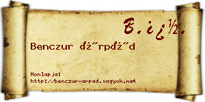 Benczur Árpád névjegykártya